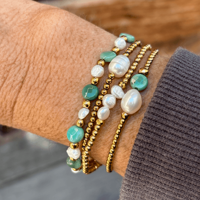 Bracelet Pastille Turquoise Verte 