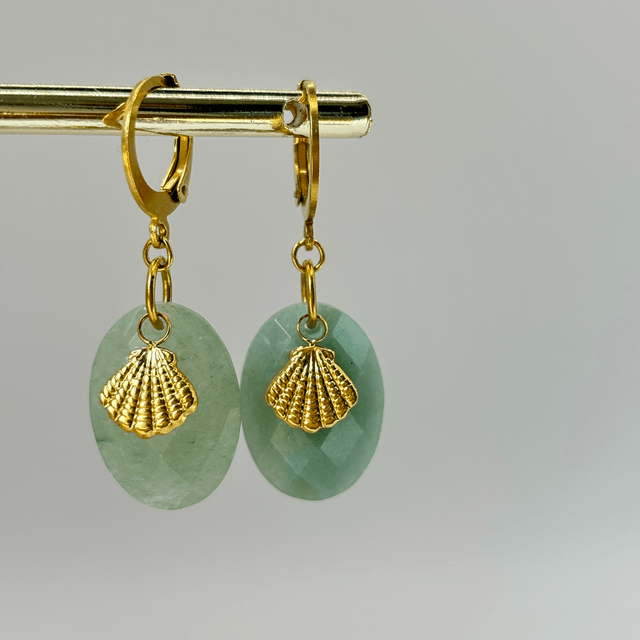 Dormeuses Shell Aventurine