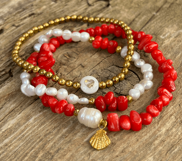 Bravelet Corail rouge Shell