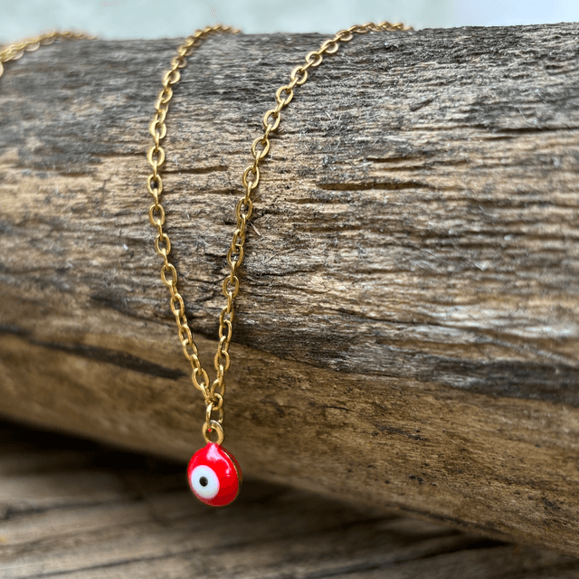 Collier mini œil rouge