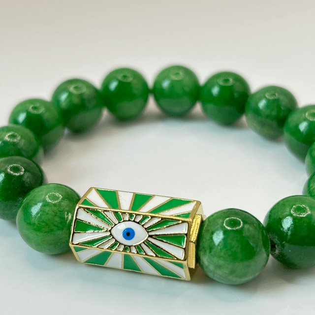Bracelet Amulette jade Green