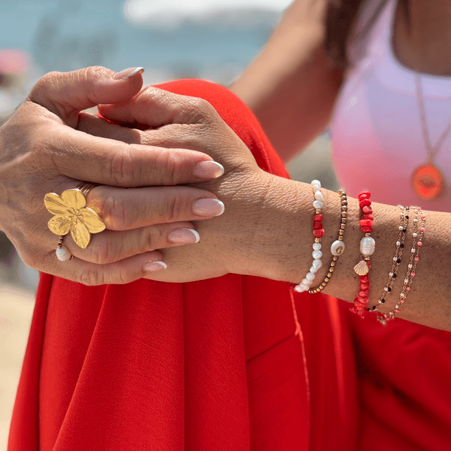 Bravelet Corail rouge Shell