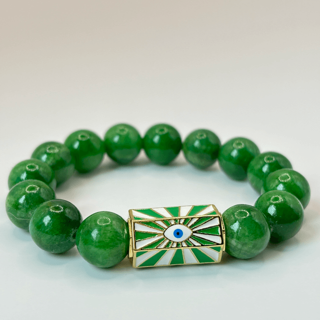 Bracelet Amulette jade Green