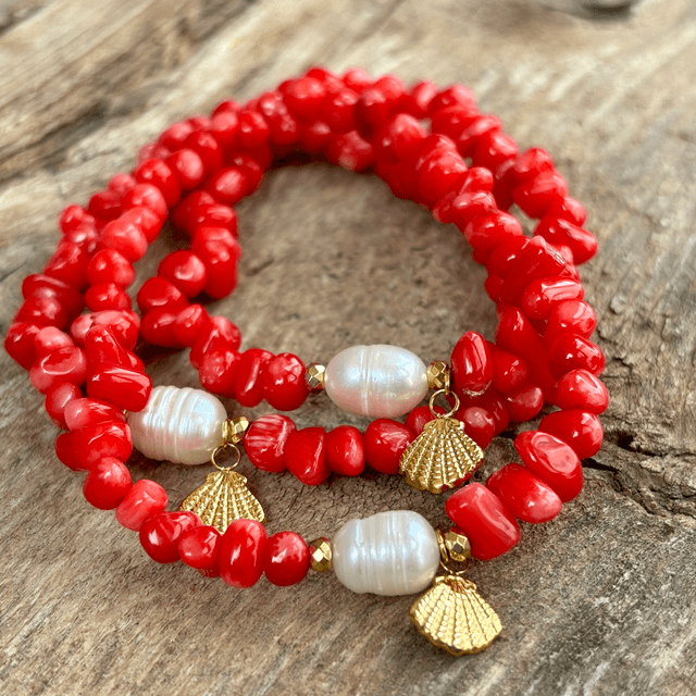 Bravelet Corail rouge Shell