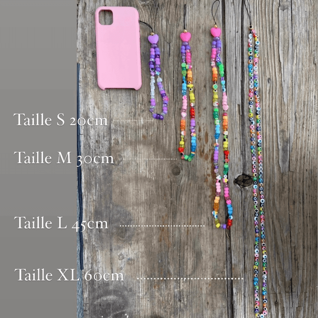 Grigri de téléphone personnalisable Bonbon d’Amour 🤍 Irisé pastel