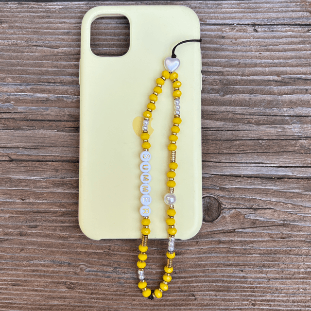 Grigri de téléphone Cristal jaune SUMMER - Taille S