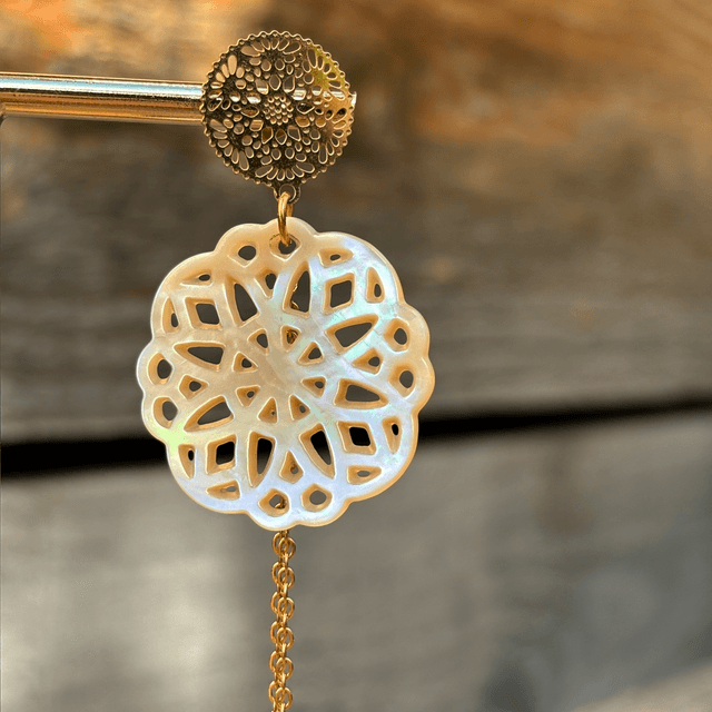 Boucles d’oreilles Rosace nacre