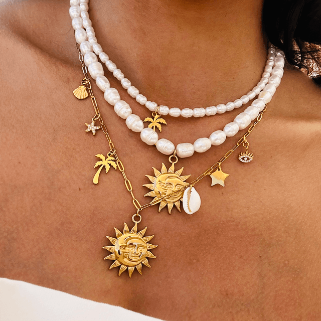 Collier Charms Sunmoon