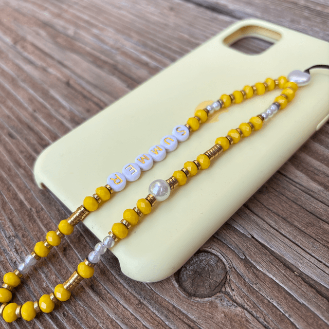 Grigri de téléphone Cristal jaune SUMMER - Taille S