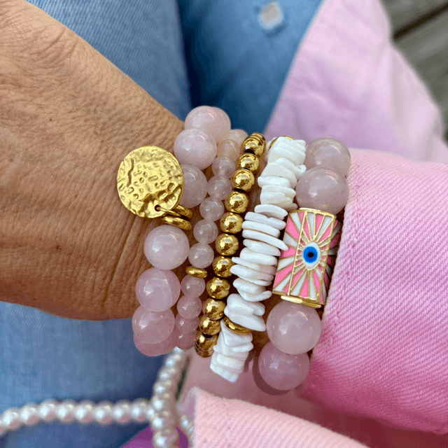 Bracelet Amulette quartz rose