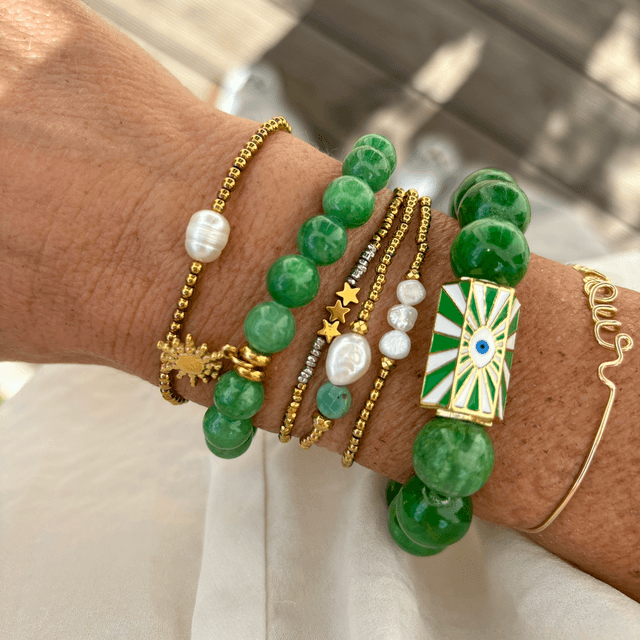 Bracelet Amulette jade Green