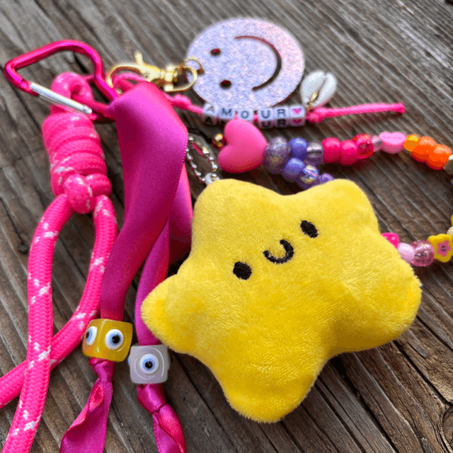 Grigri de Sac Big Smiley rose AMOUR