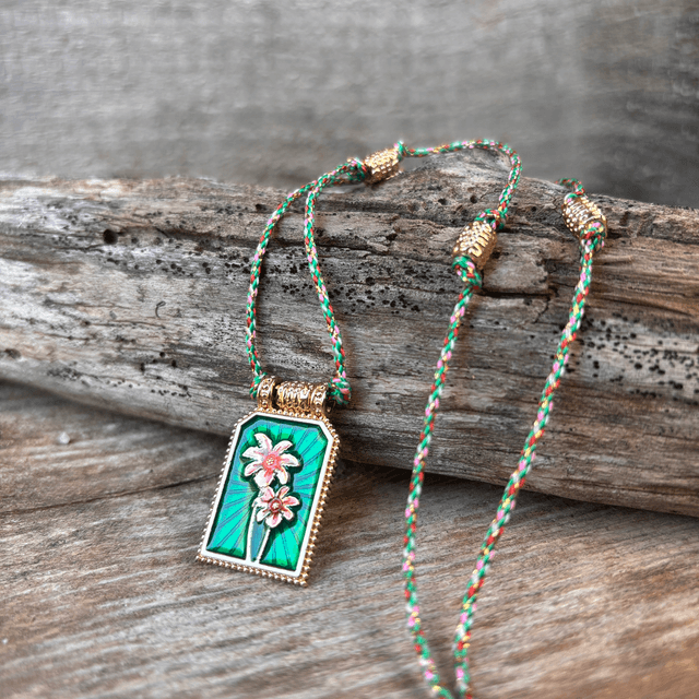 Collier Tarot Fleur vert