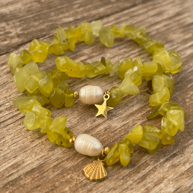 Bracelet Jade Lemon et perle d’eau douce