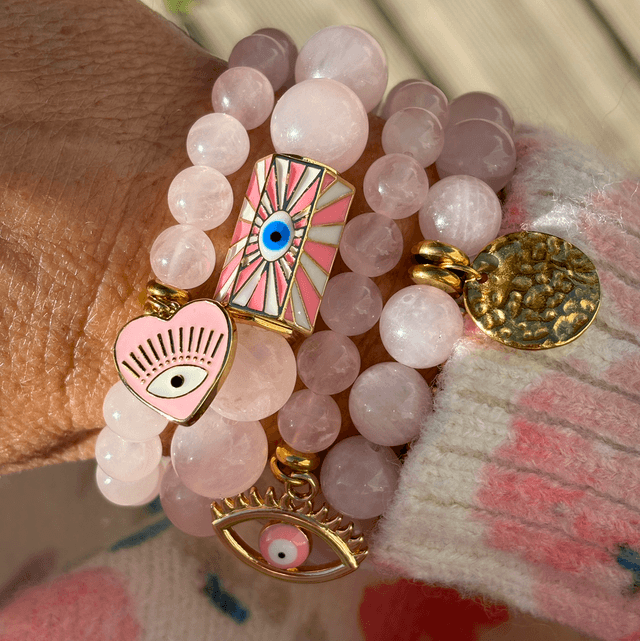 Bracelet Amulette quartz rose