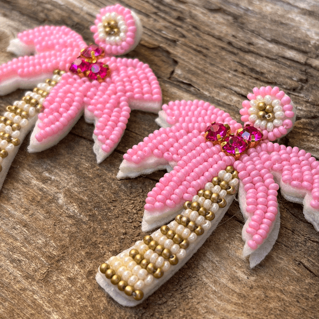 Boucles d’oreilles Palmier rose