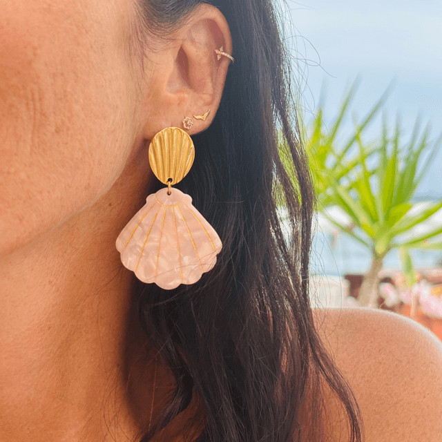 Boucles d’oreilles Coquillage Rose Tendre