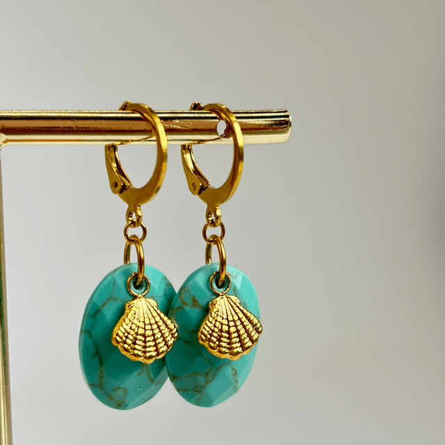 Dormeuses Shell Turquoise