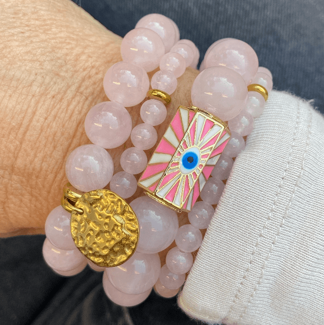 Bracelet Amulette quartz rose