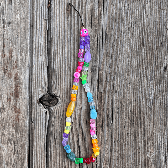 Grigri de téléphone Pierres multicolores - Taille M