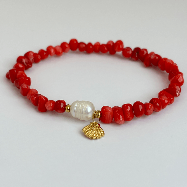 Bravelet Corail rouge Shell