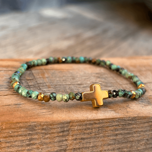Bracelet Croix turquoise africaine 