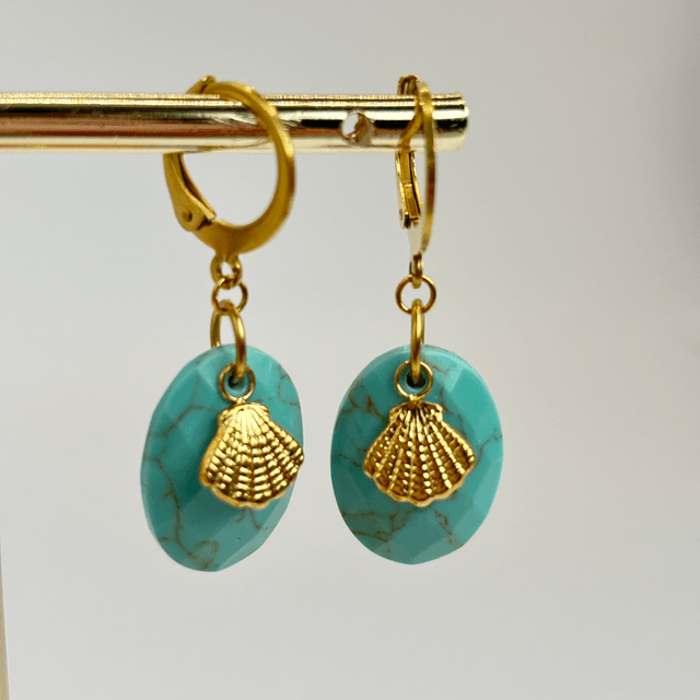 Dormeuses Shell Turquoise