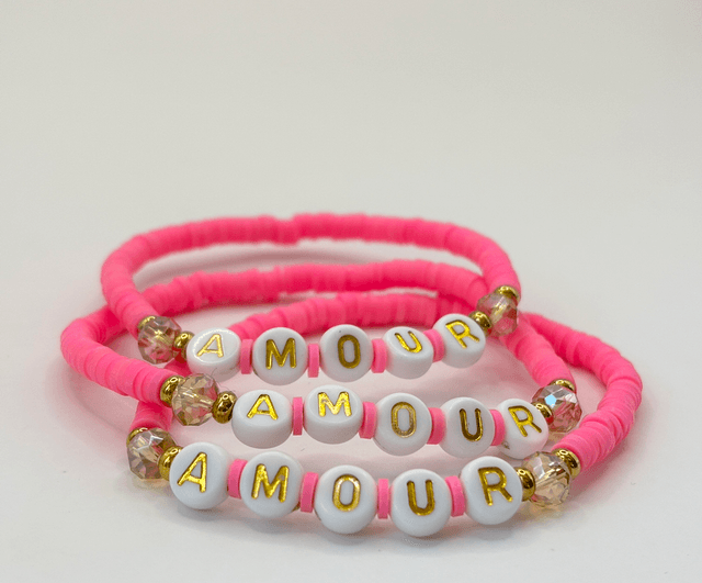 Bracelet heishi rose AMOUR