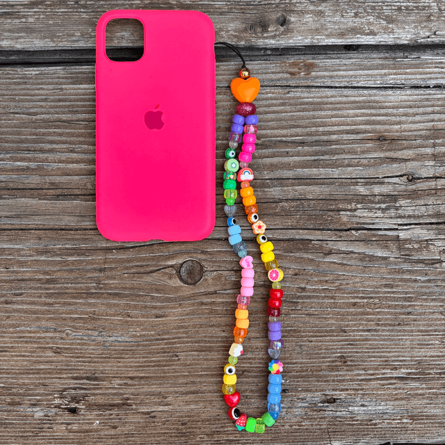 Grigri de téléphone Bonbon d’Amour 🧡 Cœur orange - Taille M