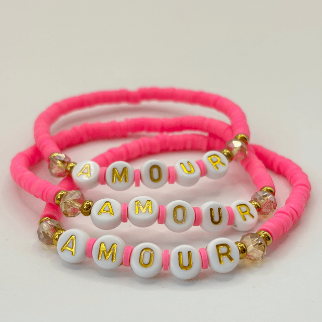 Bracelet heishi rose AMOUR
