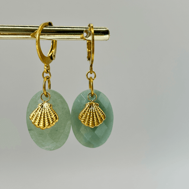 Dormeuses Shell Aventurine