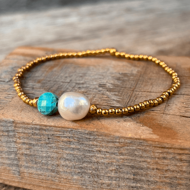 Bracelet Duo Pastille Turquoise