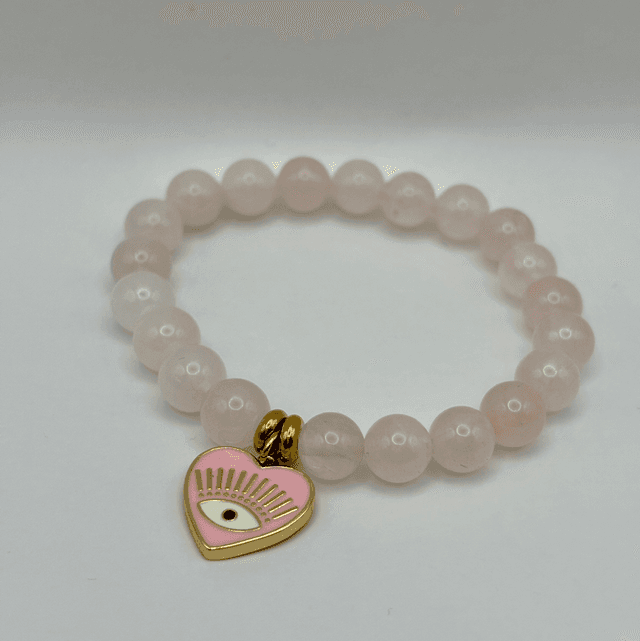 Bracelet quartz rose cœur 