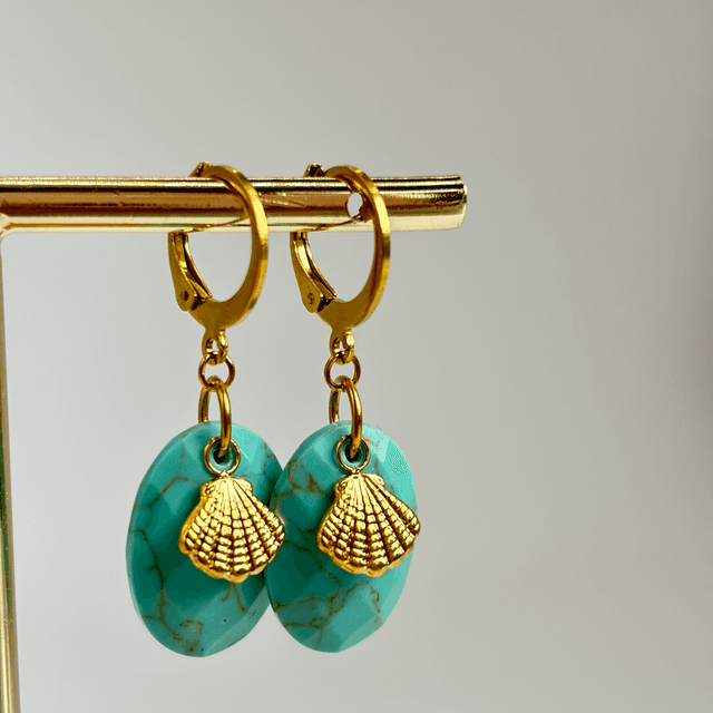 Dormeuses Shell Turquoise