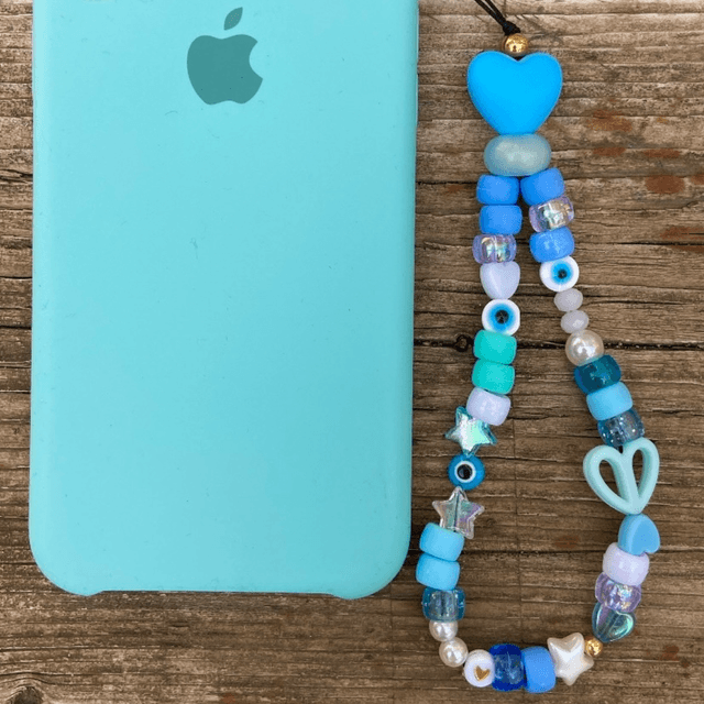 Grigri de téléphone Bonbon d’Amour 🩵 Full Blue - Taille S