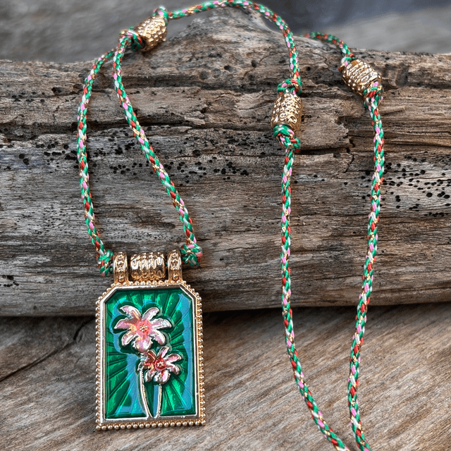 Collier Tarot Fleur vert