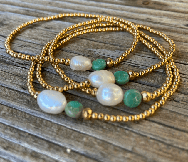 Bracelet Duo Pastille Turquoise verte 